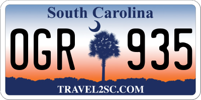 SC license plate OGR935