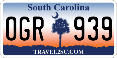 SC license plate OGR939