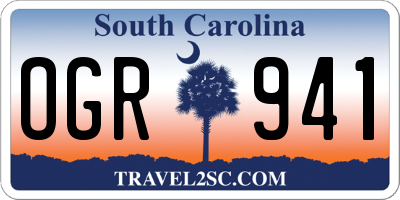 SC license plate OGR941