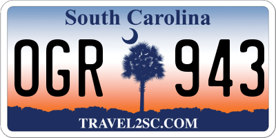 SC license plate OGR943