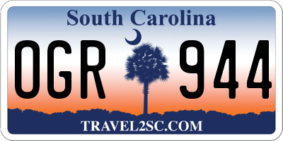 SC license plate OGR944