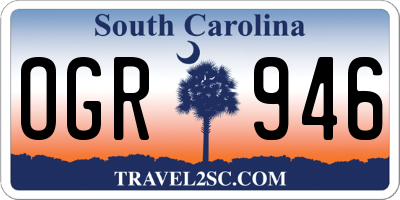 SC license plate OGR946