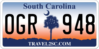 SC license plate OGR948