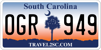 SC license plate OGR949