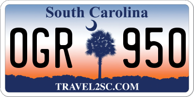SC license plate OGR950