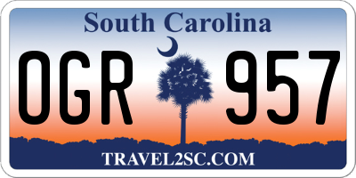 SC license plate OGR957