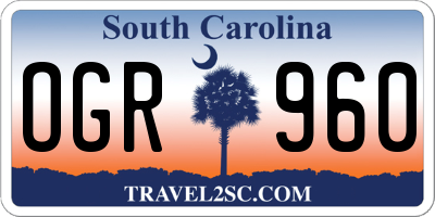 SC license plate OGR960