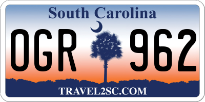 SC license plate OGR962
