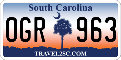 SC license plate OGR963