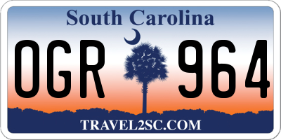 SC license plate OGR964