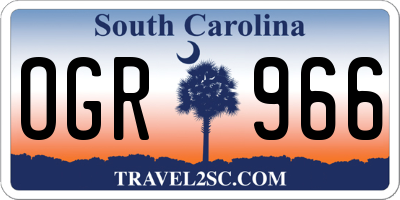 SC license plate OGR966