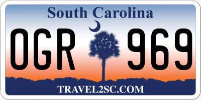 SC license plate OGR969