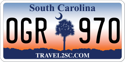 SC license plate OGR970