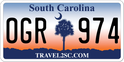 SC license plate OGR974