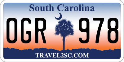 SC license plate OGR978