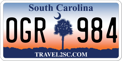 SC license plate OGR984