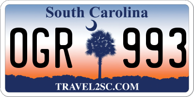 SC license plate OGR993