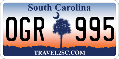 SC license plate OGR995