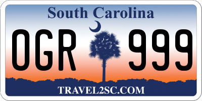 SC license plate OGR999