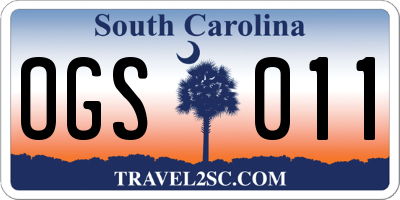 SC license plate OGS011