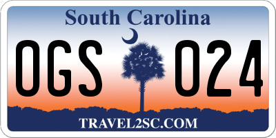 SC license plate OGS024