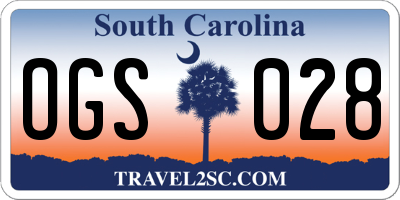 SC license plate OGS028