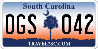 SC license plate OGS042