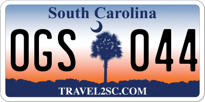 SC license plate OGS044