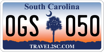 SC license plate OGS050