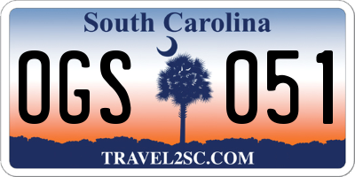 SC license plate OGS051