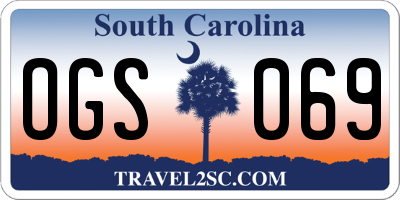 SC license plate OGS069
