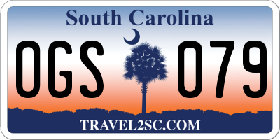 SC license plate OGS079