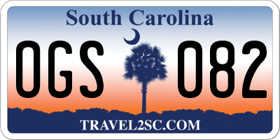 SC license plate OGS082