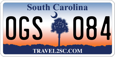SC license plate OGS084