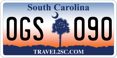 SC license plate OGS090