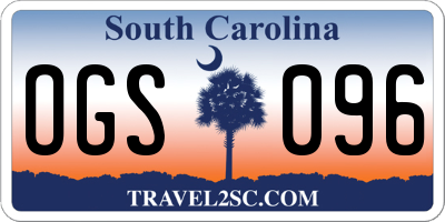 SC license plate OGS096