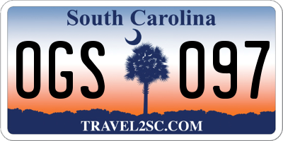 SC license plate OGS097