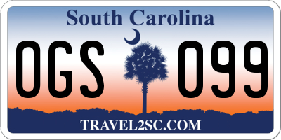 SC license plate OGS099