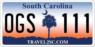 SC license plate OGS111