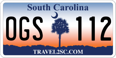 SC license plate OGS112
