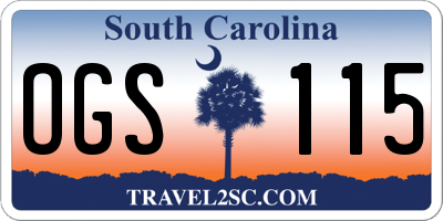SC license plate OGS115