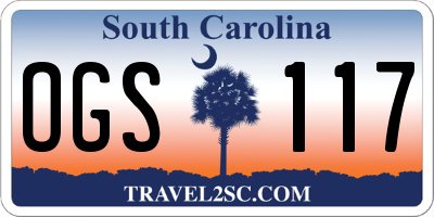 SC license plate OGS117