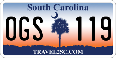 SC license plate OGS119