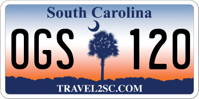 SC license plate OGS120