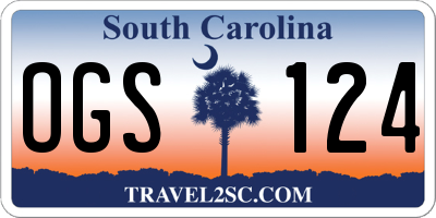SC license plate OGS124