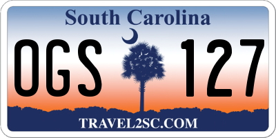SC license plate OGS127