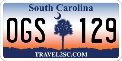 SC license plate OGS129