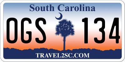 SC license plate OGS134