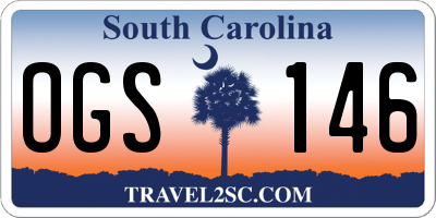 SC license plate OGS146