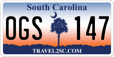 SC license plate OGS147